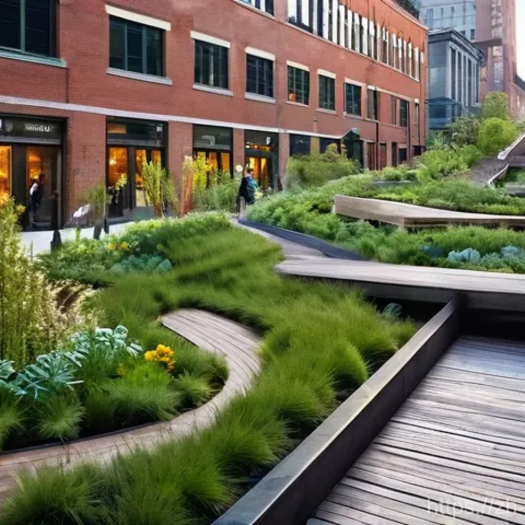 공간디자인의 공공 프로젝트 사례 - **Vibrant Urban Oasis: Reimagined Elevated Park and Cultural Hub**
    A bustling and verdant public...