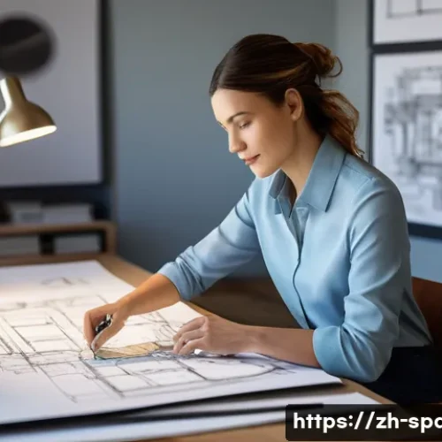 공간디자인의 필수 문서 종류 - **Prompt 1: From Concept to Blueprint**
    "A talented female architect, in her late 30s, is meticu...