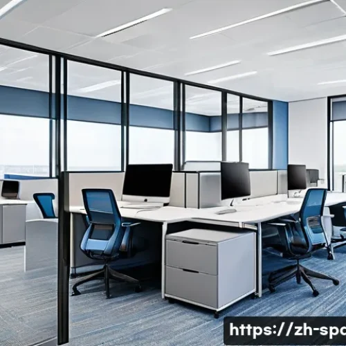 공간디자이너가 참여한 유명 프로젝트 - A modern commercial office interior showcasing an open-plan flexible workspace with modular furnitur...