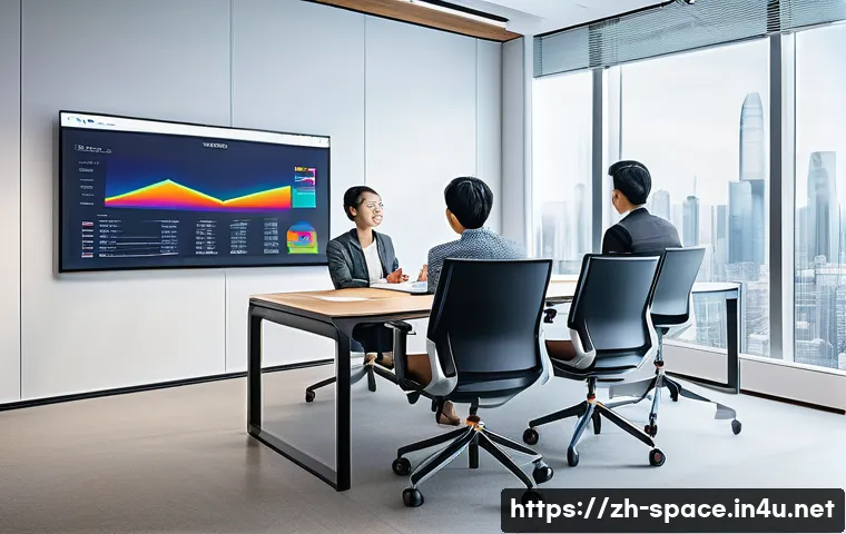공간디자인 프로젝트 일정 관리 방법 - A modern office meeting room scene with diverse professionals (Chinese simplified style) gathered ar...